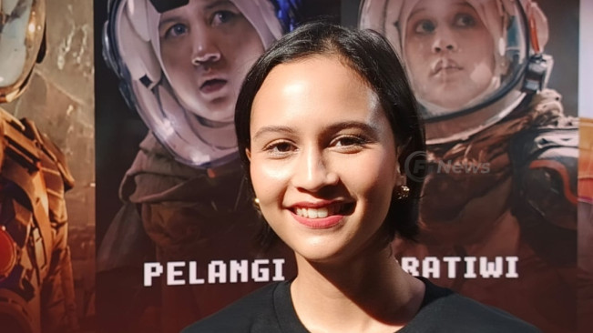 Lutesha ditemui dalam konferensi pers film Pelangi di Mars, Kamis (17/7/2025). [Foto: FTNews.co.id/Selvianus Kopong Basar]